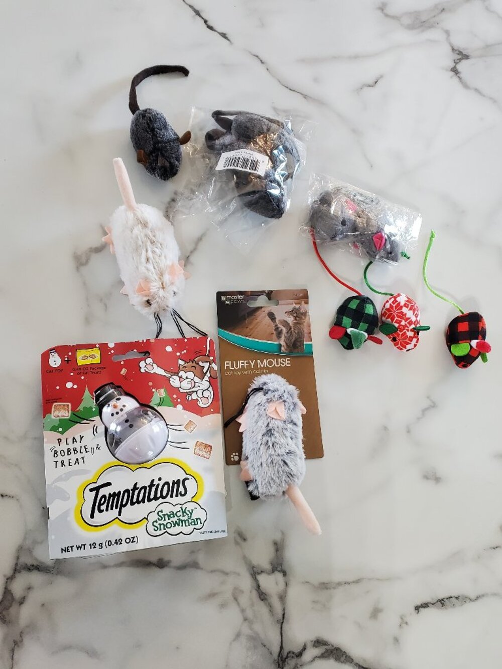 Cat Toys bundle mice and snowman